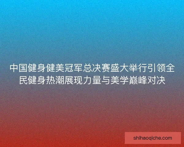 中国健身健美冠军总决赛盛大举行引领全民健身热潮展现力量与美学巅峰对决