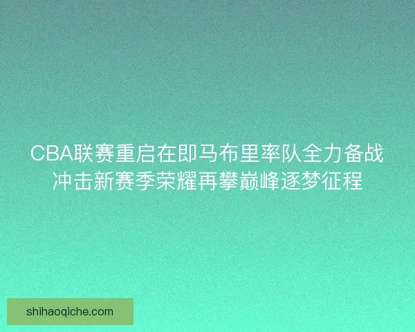 CBA联赛重启在即马布里率队全力备战冲击新赛季荣耀再攀巅峰逐梦征程